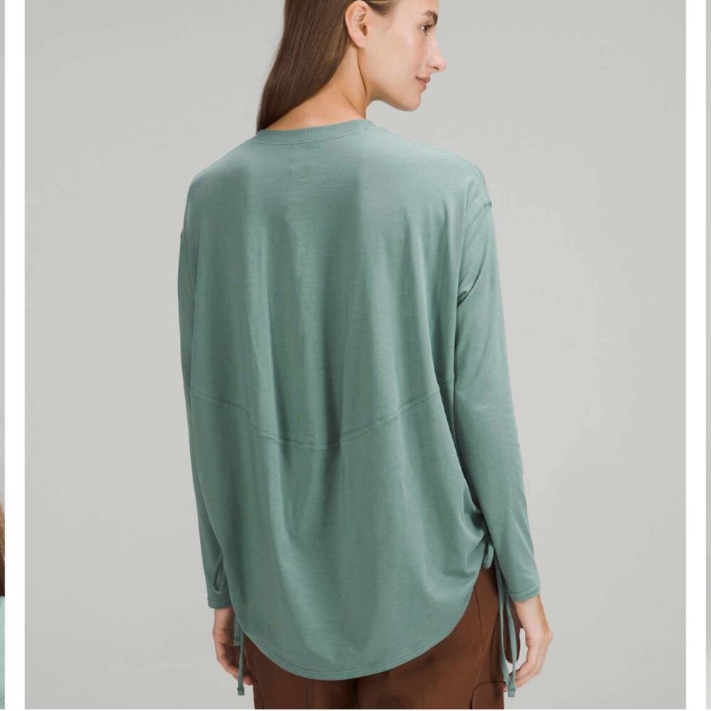 Lululemon Pima Cotton Side-Cinch Long Sleeve Shirt - Tidewater Teal